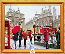 "Прогулка с красным зонтом в Лондоне" Арт."МЖ0260"