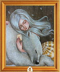"Девочка обнимает белого медведя" Арт."МЖ0631"