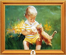 "Мальчик и  рыжий котенок" Арт."МЖ0660"
