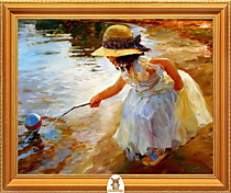 "Девочка достает мяч из реки" Арт."МЖ0666"