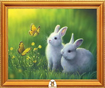 "Два кролика и бабочки" Арт."МЖ0839"
