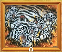 "Белый тигр с тигрятами" Арт."МЖ0845"