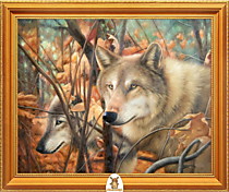 "Два волка в осеннем лесу" Арт."МЖ0853"