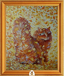 "Рыжий котик в осенней листве" Арт."МЖ0975"