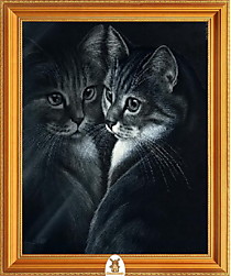 "Серый кот и его отражение" Арт."МЖ0980"