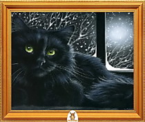 "Черный кот на фоне луны" Арт."МЖ0993"