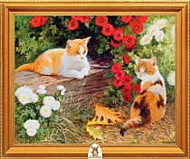 "Два котенка и розы" Арт."МЖ1016"