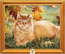 "Рыжий кот на фоне желтых листьев" Арт."МЖ1020"