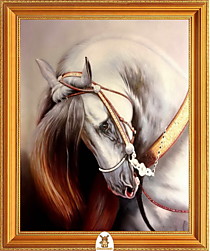 "Белая лошадь с рыжей гривой" Арт."МЖ1039"