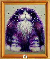 "Фиолетовый пушистый кот" Арт."МЖ1053"