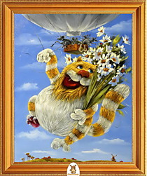 "Кот с ромашками на воздушном шаре" Арт."МЖ1054"