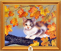 "Котенок на ветке осеннего дерева" Арт."МЖ1056"