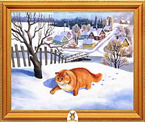 "Рыжий кот оставляет следы на снегу" Арт."МЖ1057"