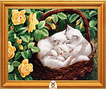 "Белые котята спят в корзине" Арт."МЖ1137"