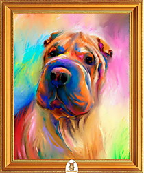 "Разноцветный портрет собаки" Арт."МЖ1146"