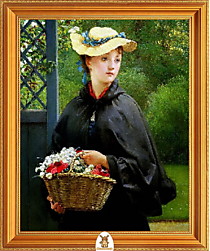 "Девушка с корзиной в желтой шляпе" Арт."МЖ1362"
