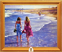 "Две девушки идут по морскому берегу" Арт."МЖ1409"