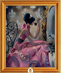 "Девушка в розовом платье около зеркала" Арт."МЖ1418"