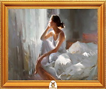 "Девушка в белом смотрит в окно" Арт."МЖ1527"