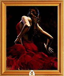 "Девушка танцует танго в красном платье" Арт."МЖ1607"