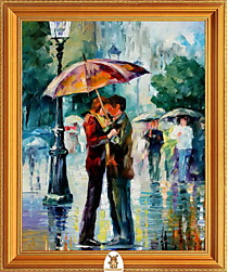 "Пара стоит с зонтом под фонарем" Арт."МЖ1610"