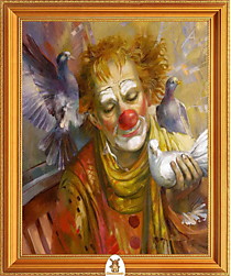 "Грустный клоун с голубями" Арт."МЖ1689"