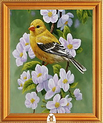 "Желтая птичка на цветущем дереве" Арт."МЖ1946"