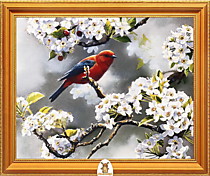 "Красная птичка на цветущем дереве" Арт."МЖ1947"