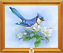 "Голубая птичка на цветущей ветке" Арт."МЖ1967"