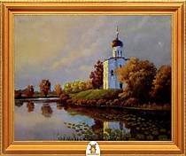 "Церковь на берегу реки осенью" Арт."МЖ2049"