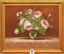 "Букет розовых роз в стеклянной вазе" Арт."МЖ2129"