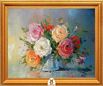 "Розы разных цветов в вазе" Арт."МЖ2351"