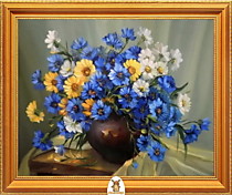 "Синие, желтые и белые цветы" Арт."МЖ2368"