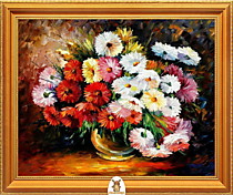 "Цветы стоят на столе в стеклянной вазе" Арт."МЖ2463"