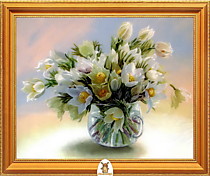 "Цветы мелкие белые в вазе" Арт."МЖ2477"