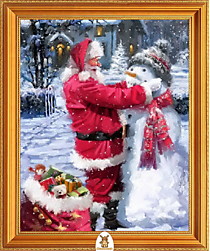 "Дед мороз украшает снеговика" Арт."МЖ2837"