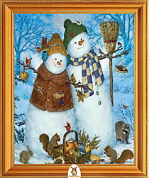 "Два снеговика с лесными животными" Арт."МЖ2843"