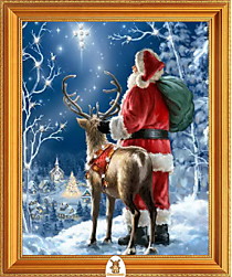 "Дед мороз и олень смотрят на звезды" Арт."МЖ2871"